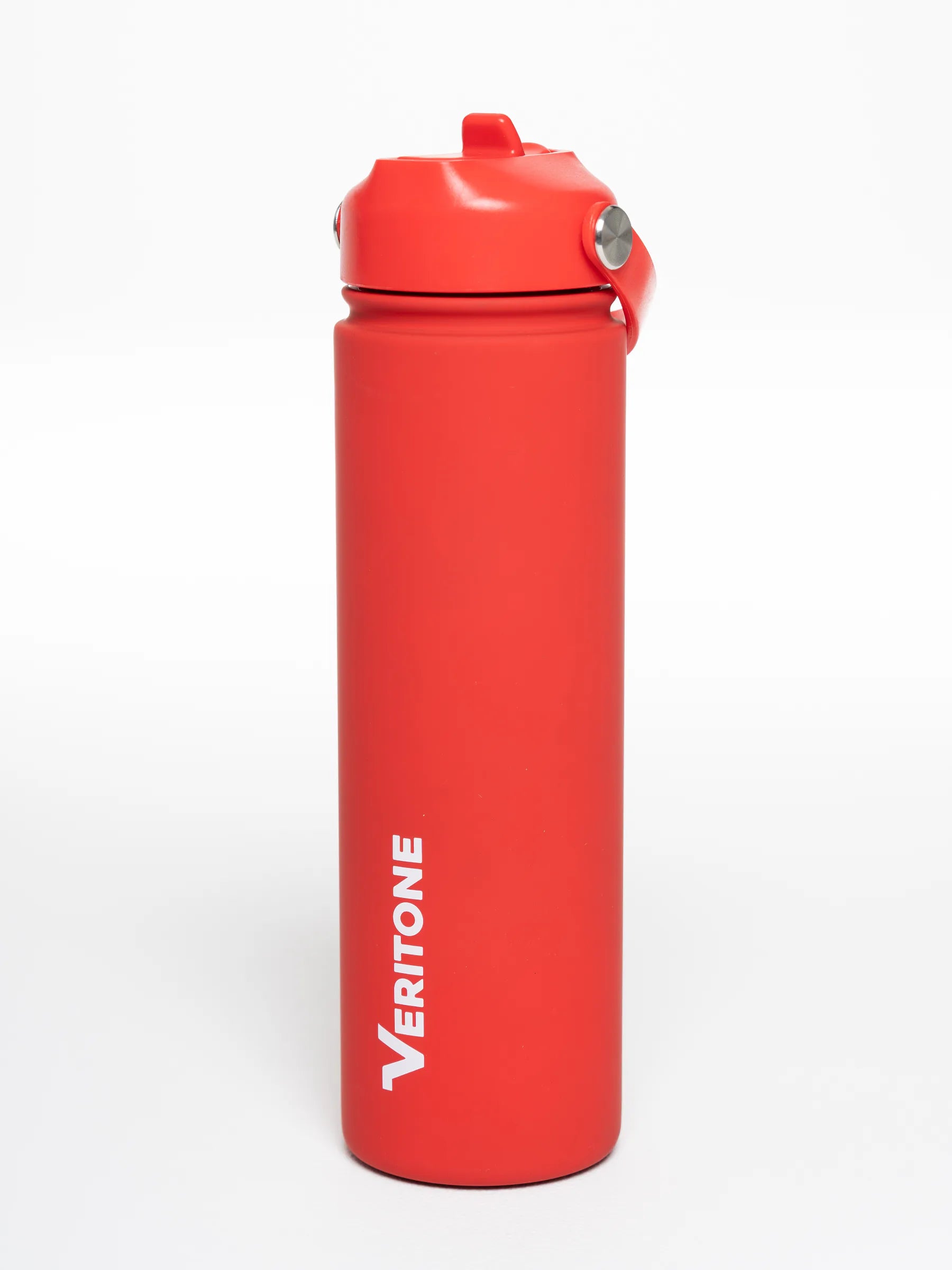 Veritone Hydration Bottle, Crimson Red – Red Vertitone water bottle on a white background
